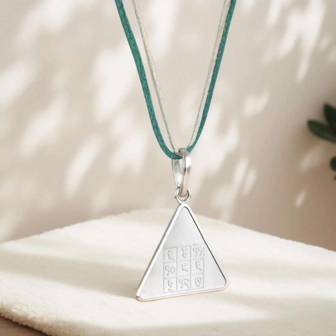 Budh Pyra Yantra Silver Locket Spiritual Protection & Positive Energy