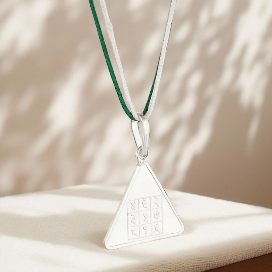 Budh Pyra Yantra Silver Locket Spiritual Protection & Positive Energy