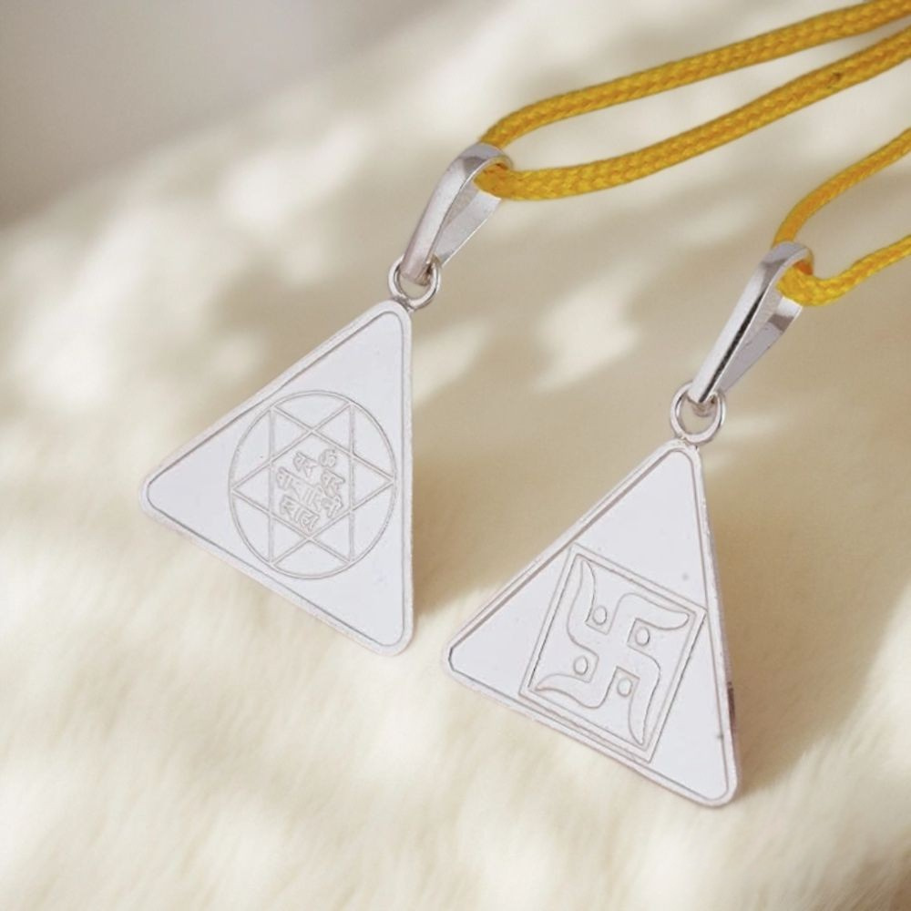 Maa Saraswati Yantra Silver Locket | Wisdom, Knowledge & Positive Energy