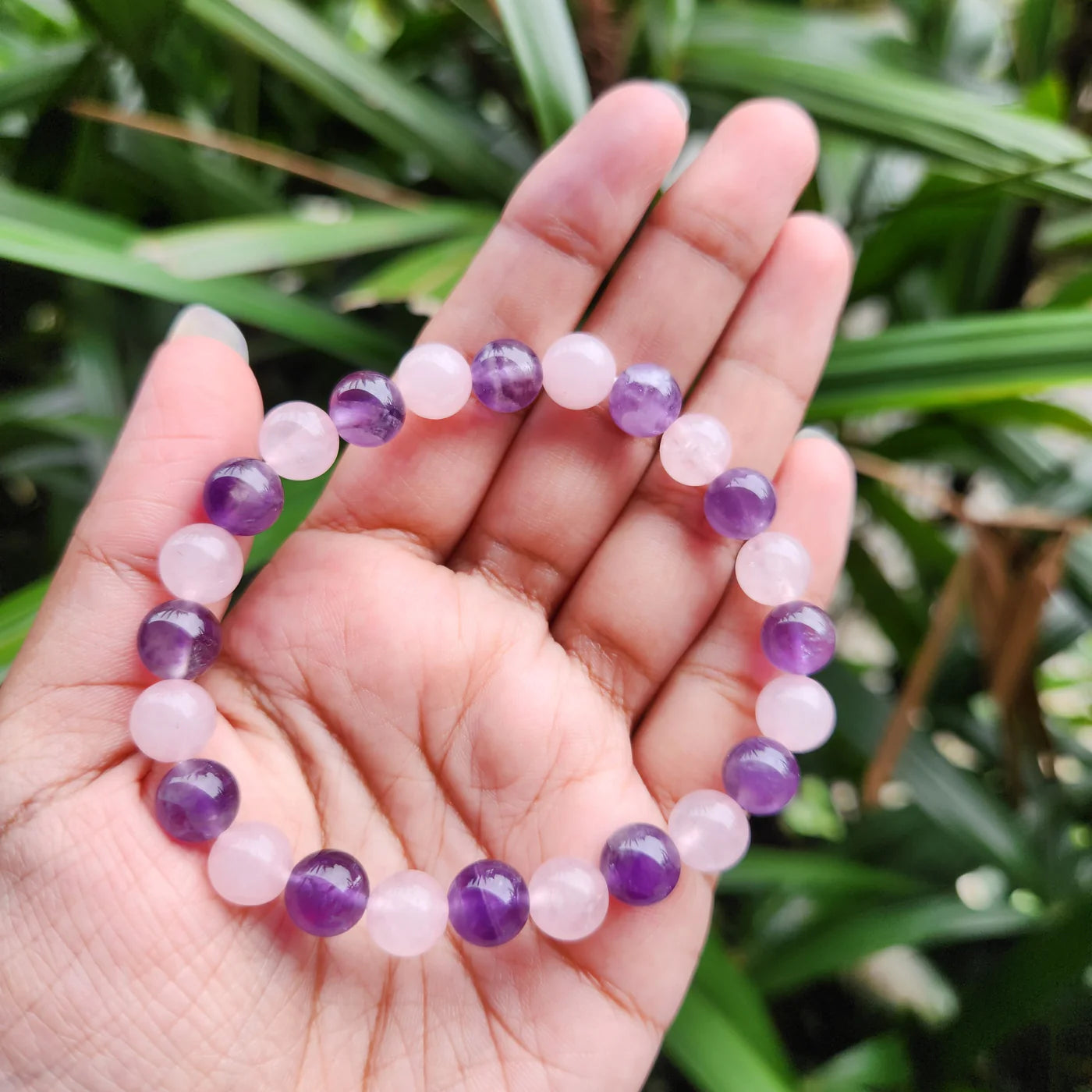Rose Quartz & Amethyst Bracelet – Stress Relief, Calm, Peace, Love, Positivity & Confidence