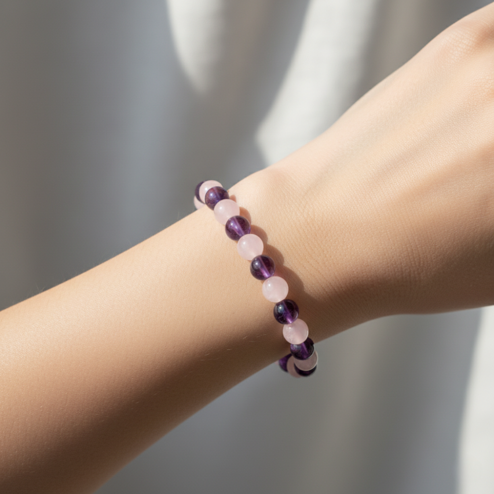 Rose Quartz & Amethyst Bracelet