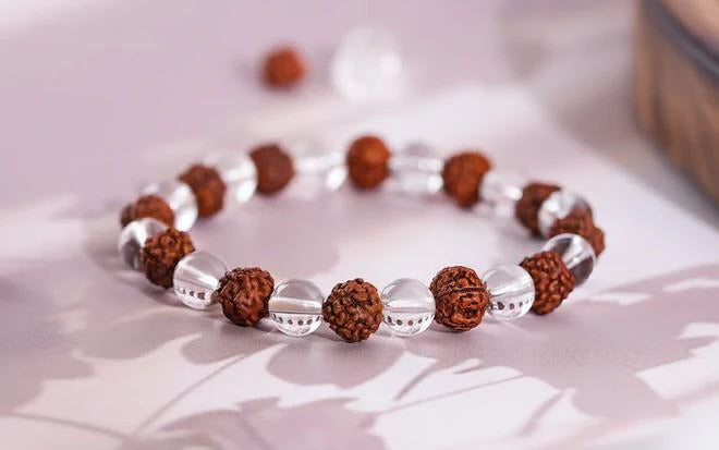 Rudraksha Crystal Healing Bracelet – Spiritual Protection & Positive Energy