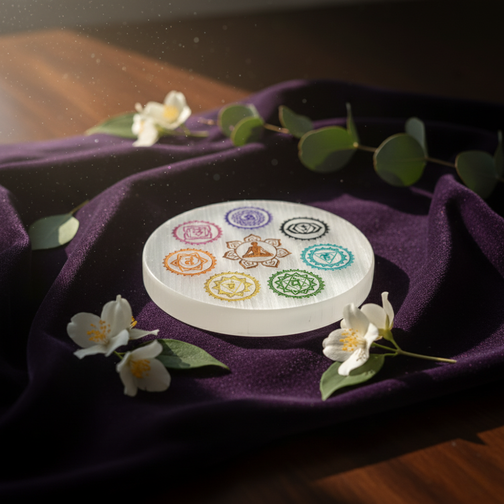 Selenite Charging Plate – Cleanse & Recharge Crystals and Bracelets