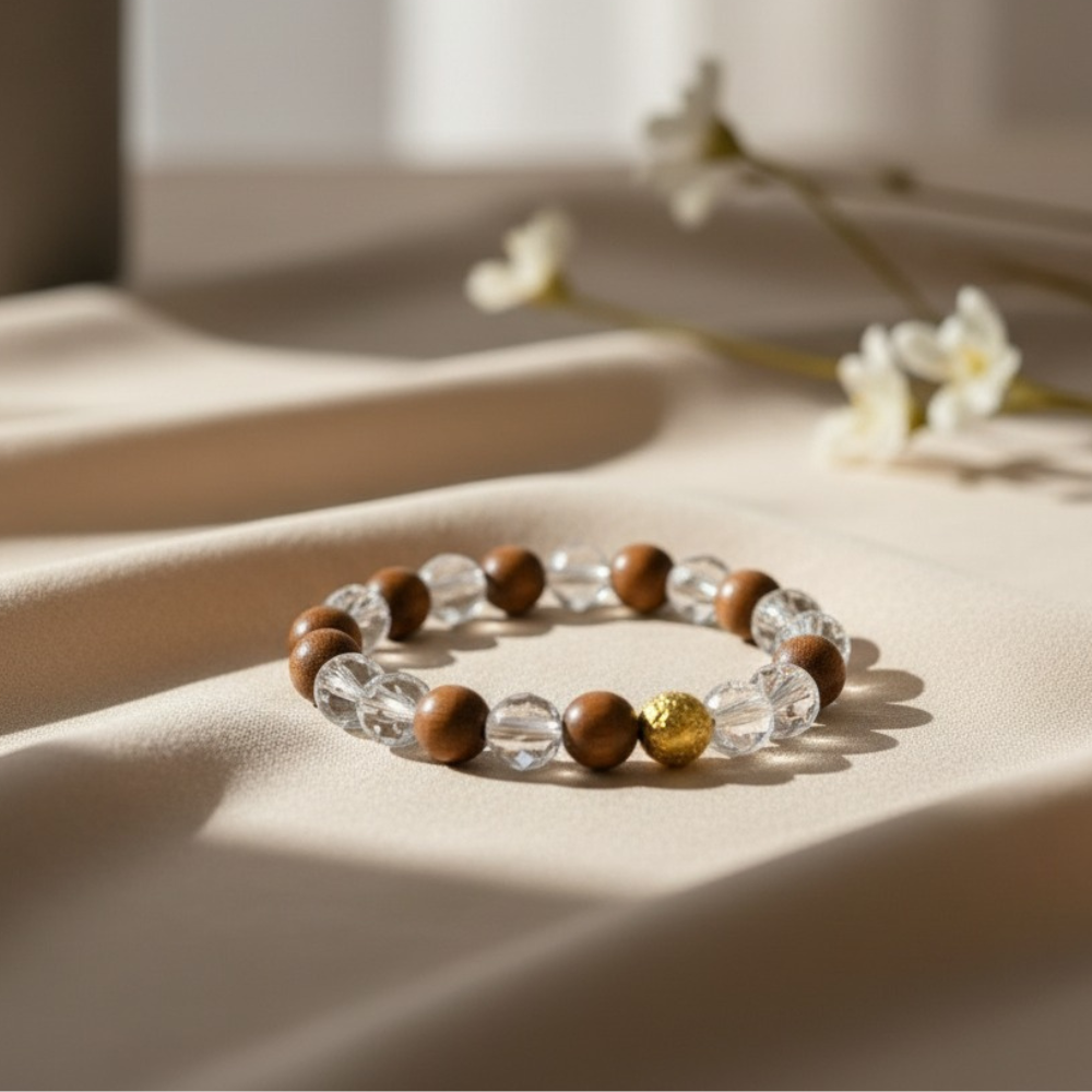 Wood Crystal Bracelet Diamond Cut