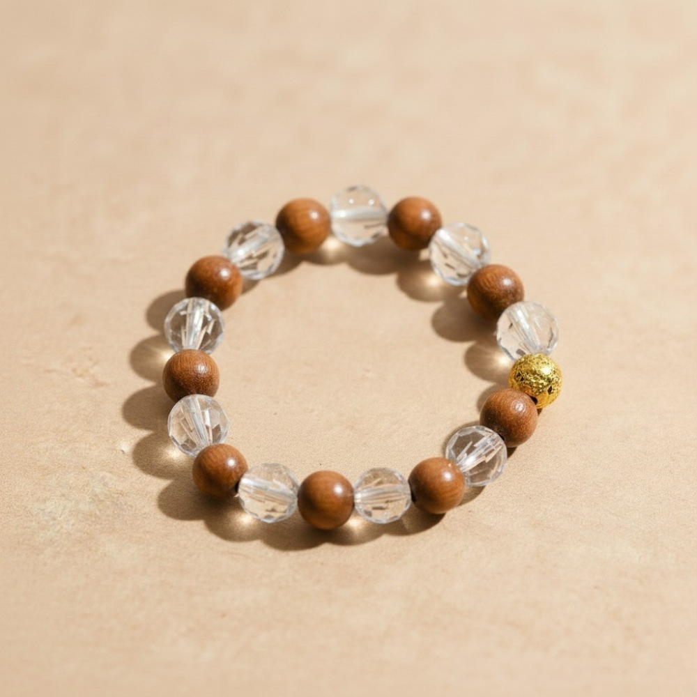 Wood Crystal Bracelet Diamond Cut