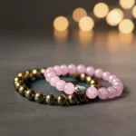 Rose Quartz and Golden Pyrite Bracelet Combo - Image 3