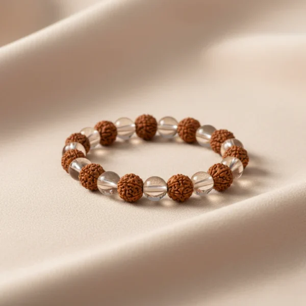 Rudraksha and Crystal Bracelet