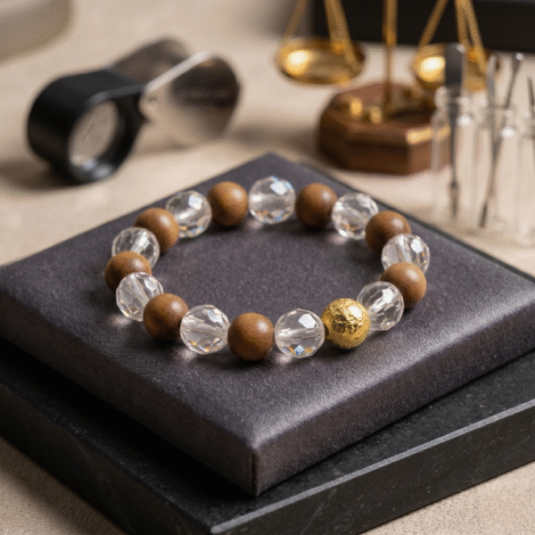 Wood Crystal Bracelet