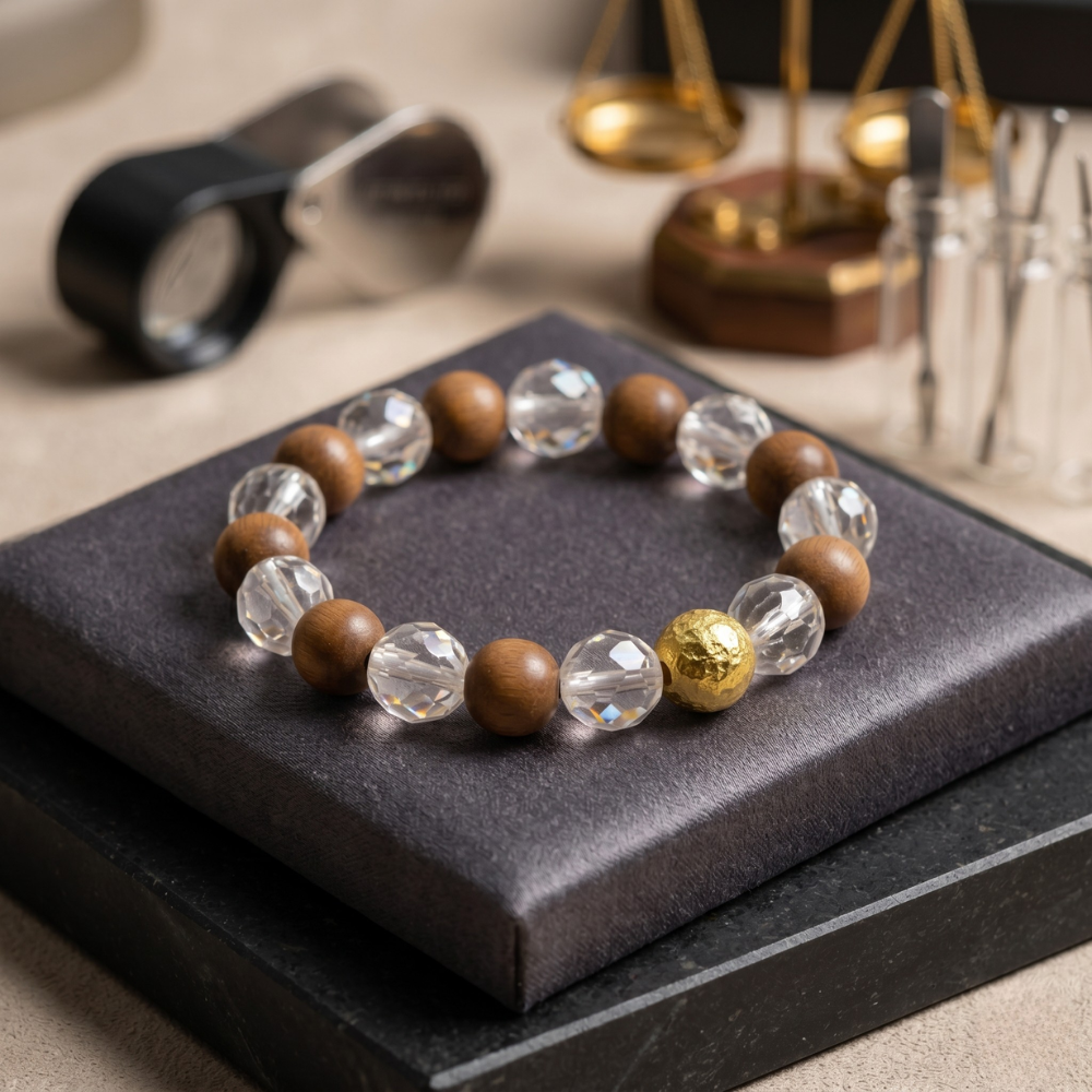 Wood Crystal Bracelet