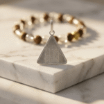 Budh Pyra Silver Locket with Wood Crystal Bracelet – Diamond Cut Combo - Image 4