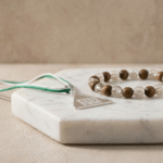 Budh Pyra Silver Locket with Wood Crystal Bracelet – Diamond Cut Combo - Image 3