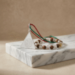 Surya Budh Yantra Silver Locket and Wood and Clear Crystal Bracelet Combo - Image 5