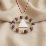 Surya Pyra Yantra Pure Silver Locket & Wood Crystal Bracelet Combo