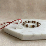 Surya Pyra Yantra Pure Silver Locket & Wood Crystal Bracelet Combo - Image 3