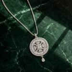 Silver-Tone CZ Baguette Pendant Necklace & Drop Earrings Set for Women - Image 2