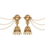 Gold Toned Pearl Chain Jhumka