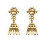 Gold Toned Pearl Chain Jhumka Earrings for Women - Image 3