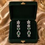 Emerald Green Cubic Zirconia Drop Earrings for Women - Image 5