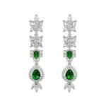 Emerald Green Cubic Zirconia Drop Earrings for Women
