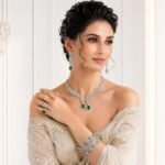 Silver Tone Emerald Green Stone Necklace Set for Women - Image 3