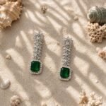 Silver Tone Emerald Green Stone Necklace Set for Women - Image 2