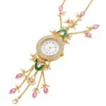 Kashmiri Bracelet Watch for Women, Kundan Floral Design