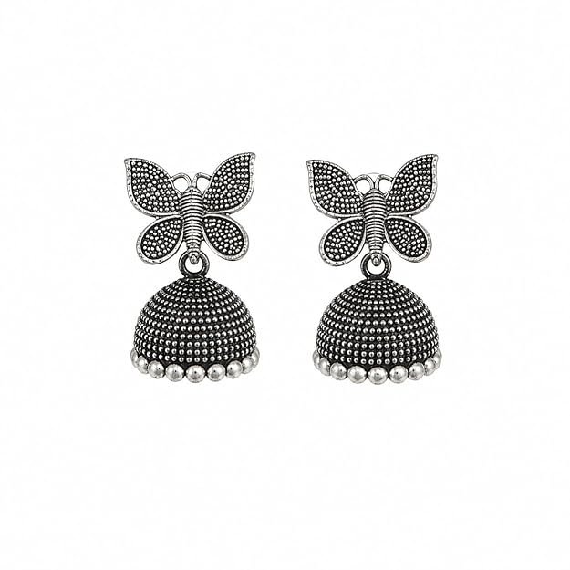 Silver Jhumkas